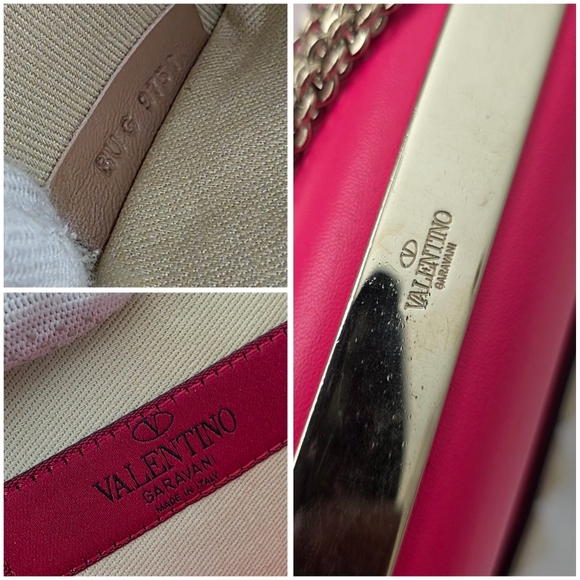Auth Valentino Garavani Rockstud Va Va Voom Neon Pink Crossbody - Picture 5 of 11